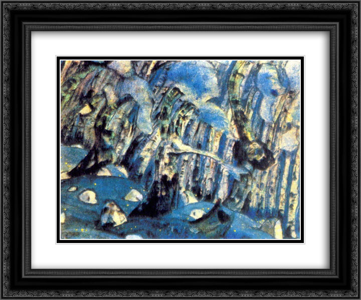 Forest 24x20 Black Ornate Wood Framed Art Print Poster with Double Matting by Roerich, Nicholas