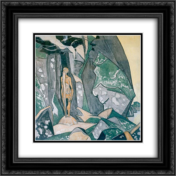 Forthcoming (Stylites) 20x20 Black Ornate Wood Framed Art Print Poster with Double Matting by Roerich, Nicholas