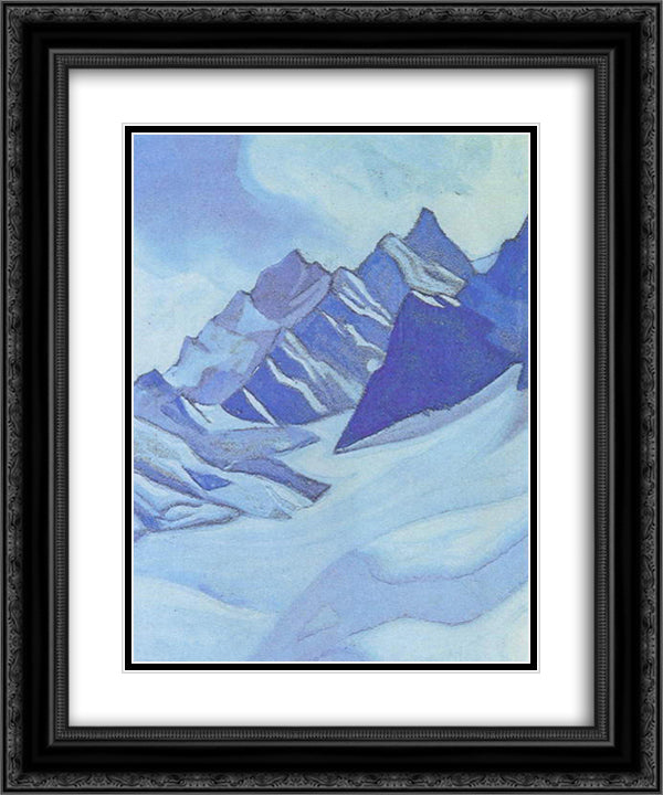 Glacier 20x24 Black Ornate Wood Framed Art Print Poster with Double Matting by Roerich, Nicholas