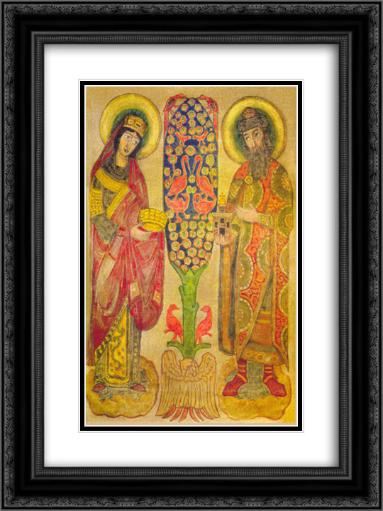 Glad visitors 18x24 Black Ornate Wood Framed Art Print Poster with Double Matting by Roerich, Nicholas