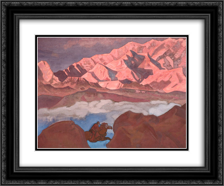 He who hastens 24x20 Black Ornate Wood Framed Art Print Poster with Double Matting by Roerich, Nicholas