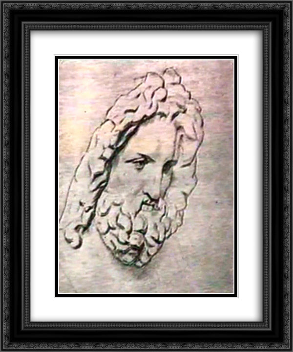 Head of Zeus 20x24 Black Ornate Wood Framed Art Print Poster with Double Matting by Roerich, Nicholas