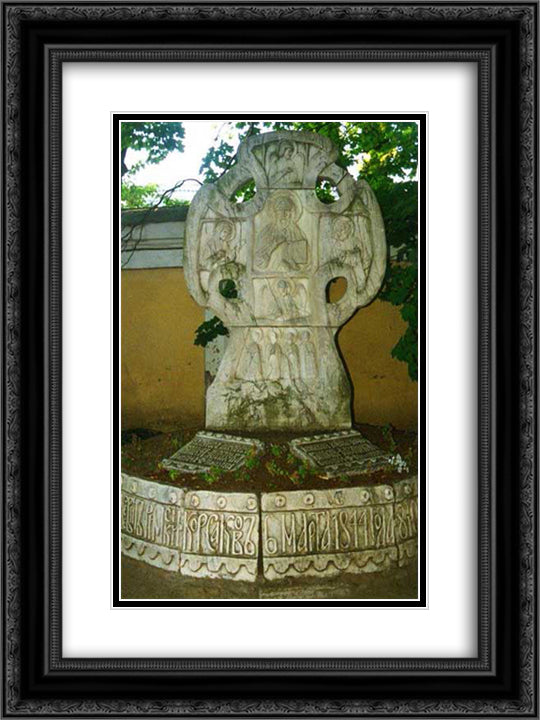 Headstone of Rimsky-Korsakov grave 18x24 Black Ornate Wood Framed Art Print Poster with Double Matting by Roerich, Nicholas