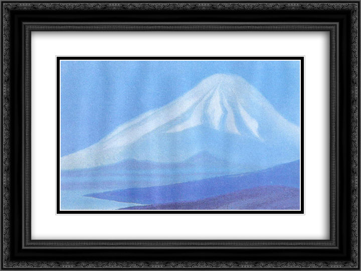 Himalayas. Snowy peak at dawn. 24x18 Black Ornate Wood Framed Art Print Poster with Double Matting by Roerich, Nicholas
