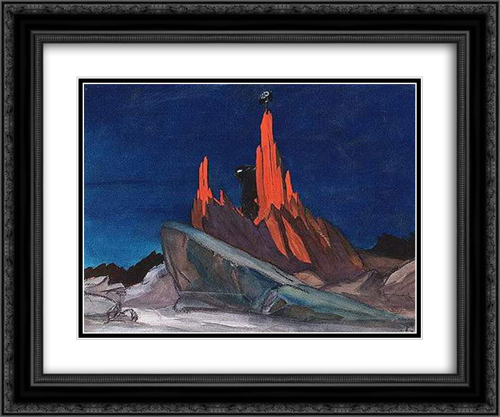 Hommage to Saint John the Baptist 24x20 Black Ornate Wood Framed Art Print Poster with Double Matting by Roerich, Nicholas