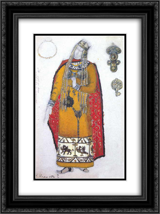 Isolde 18x24 Black Ornate Wood Framed Art Print Poster with Double Matting by Roerich, Nicholas