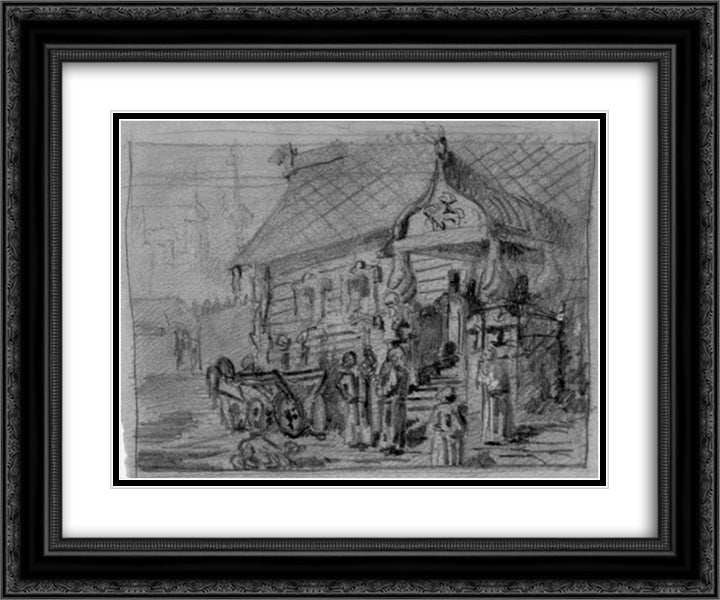 Issuance of head 24x20 Black Ornate Wood Framed Art Print Poster with Double Matting by Roerich, Nicholas