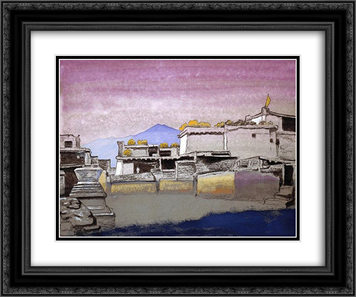 Kardang 24x20 Black Ornate Wood Framed Art Print Poster with Double Matting by Roerich, Nicholas
