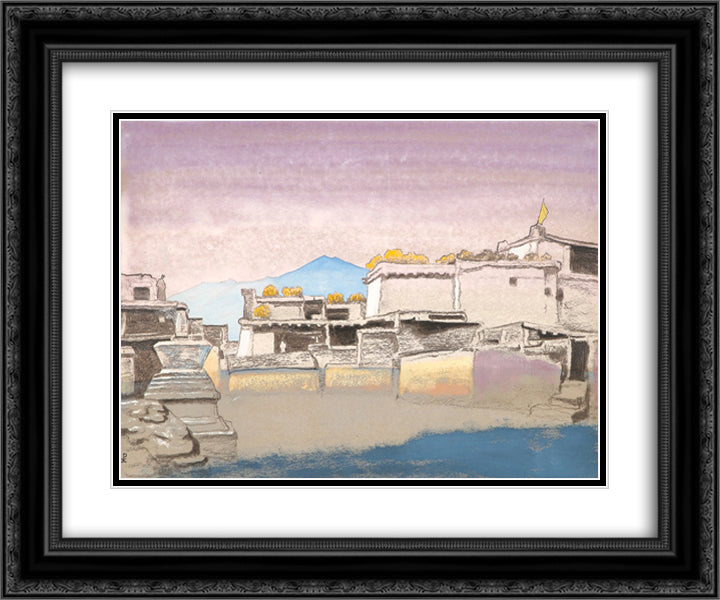 Kardang (study) 24x20 Black Ornate Wood Framed Art Print Poster with Double Matting by Roerich, Nicholas