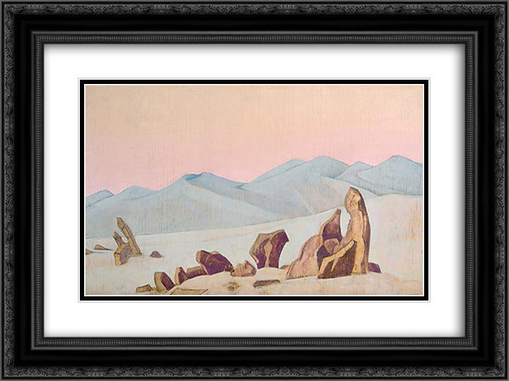Kereksury 24x18 Black Ornate Wood Framed Art Print Poster with Double Matting by Roerich, Nicholas