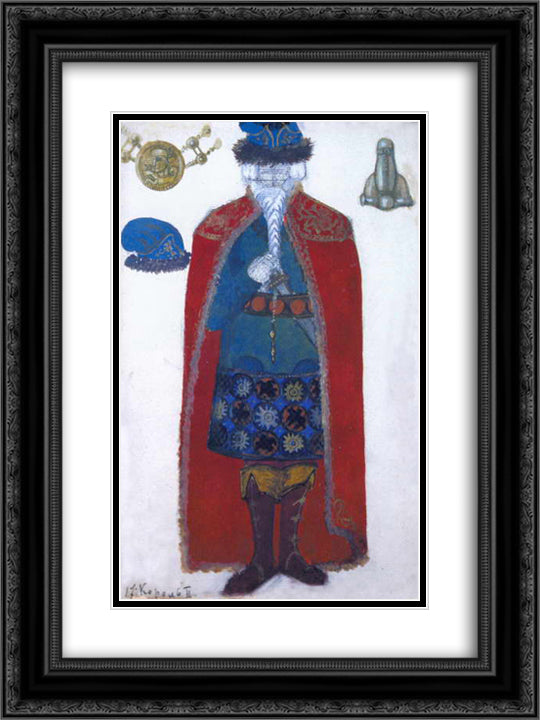 King Mark 18x24 Black Ornate Wood Framed Art Print Poster with Double Matting by Roerich, Nicholas