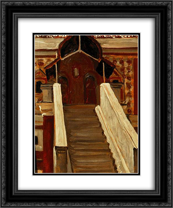 Kostroma. Romanov boyars tower. 20x24 Black Ornate Wood Framed Art Print Poster with Double Matting by Roerich, Nicholas