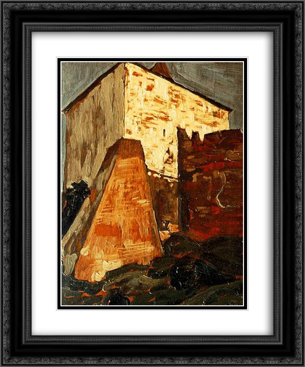 Kremlin tower in Novgorod 20x24 Black Ornate Wood Framed Art Print Poster with Double Matting by Roerich, Nicholas