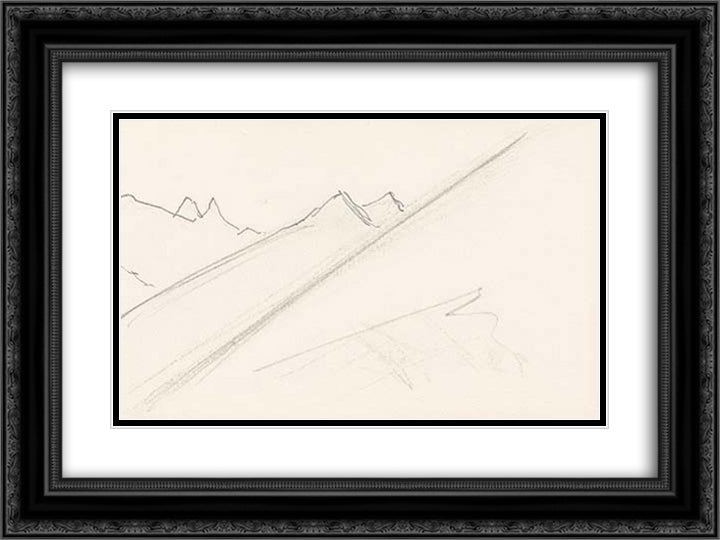 Kulu valley 24x18 Black Ornate Wood Framed Art Print Poster with Double Matting by Roerich, Nicholas