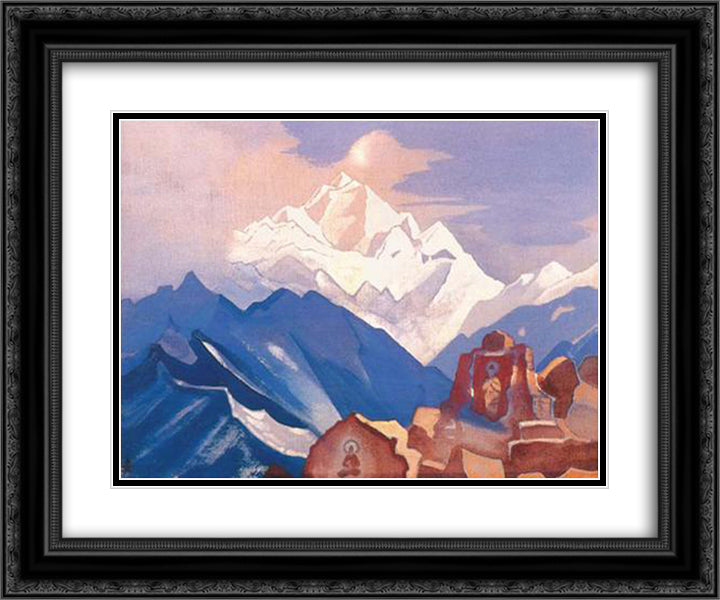 Ladakh 24x20 Black Ornate Wood Framed Art Print Poster with Double Matting by Roerich, Nicholas