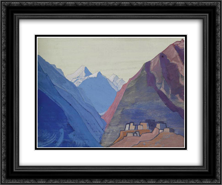 Lahaul 24x20 Black Ornate Wood Framed Art Print Poster with Double Matting by Roerich, Nicholas