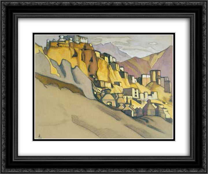 Lamayuru Monastery 24x20 Black Ornate Wood Framed Art Print Poster with Double Matting by Roerich, Nicholas