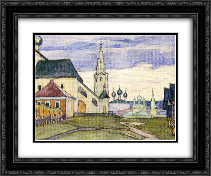 Landscape 24x20 Black Ornate Wood Framed Art Print Poster with Double Matting by Roerich, Nicholas