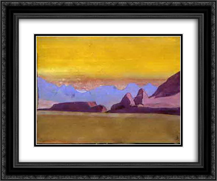 Landscape 24x20 Black Ornate Wood Framed Art Print Poster with Double Matting by Roerich, Nicholas