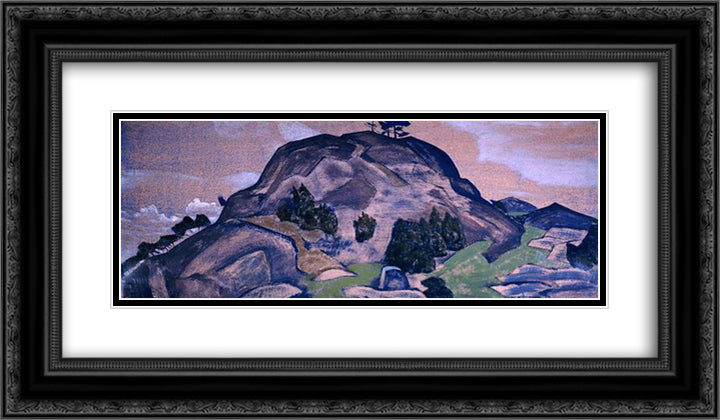 Laplandian castle 24x14 Black Ornate Wood Framed Art Print Poster with Double Matting by Roerich, Nicholas