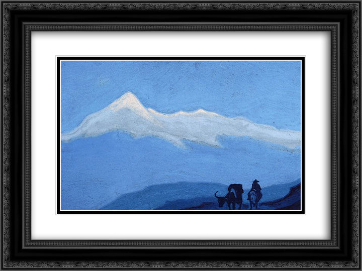 Lonely wanderer 24x18 Black Ornate Wood Framed Art Print Poster with Double Matting by Roerich, Nicholas