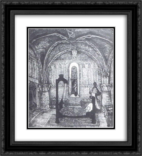 Maleine's room 20x22 Black Ornate Wood Framed Art Print Poster with Double Matting by Roerich, Nicholas