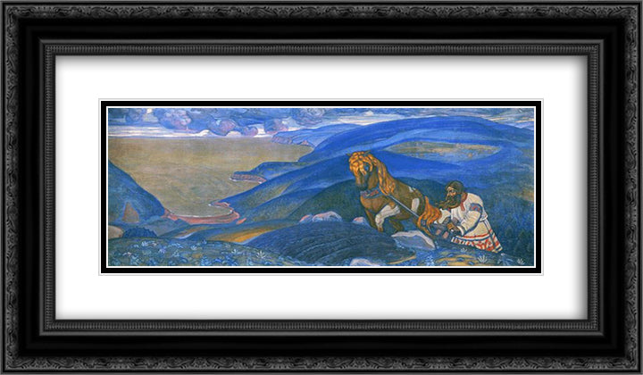 Mikula Selyaninovich 24x14 Black Ornate Wood Framed Art Print Poster with Double Matting by Roerich, Nicholas