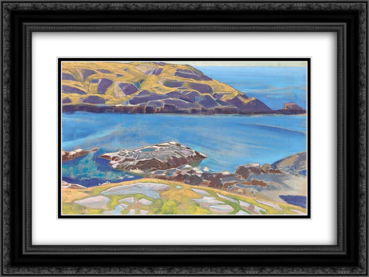 Monhegan (Dreaminess) 24x18 Black Ornate Wood Framed Art Print Poster with Double Matting by Roerich, Nicholas