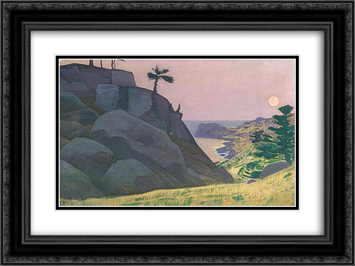 Monhegan (Fairytale) 24x18 Black Ornate Wood Framed Art Print Poster with Double Matting by Roerich, Nicholas
