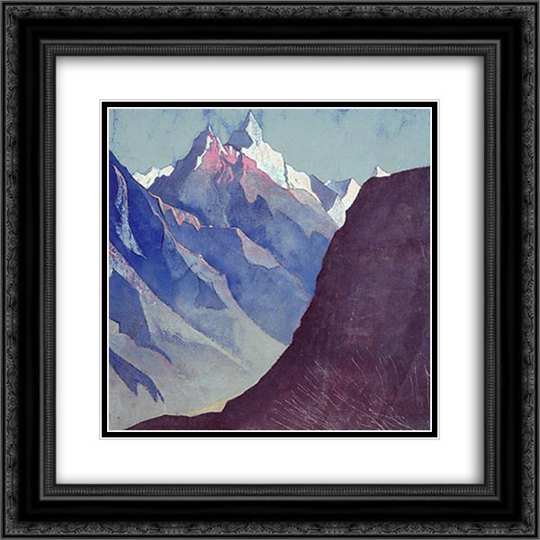 Mount M 20x20 Black Ornate Wood Framed Art Print Poster with Double Matting by Roerich, Nicholas