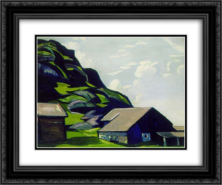 Mountain Luton 24x20 Black Ornate Wood Framed Art Print Poster with Double Matting by Roerich, Nicholas