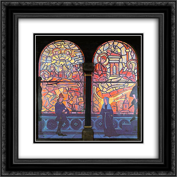 Mystery of Rose 20x20 Black Ornate Wood Framed Art Print Poster with Double Matting by Roerich, Nicholas