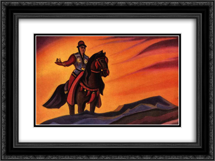 Nastasia Mikulichna 24x18 Black Ornate Wood Framed Art Print Poster with Double Matting by Roerich, Nicholas