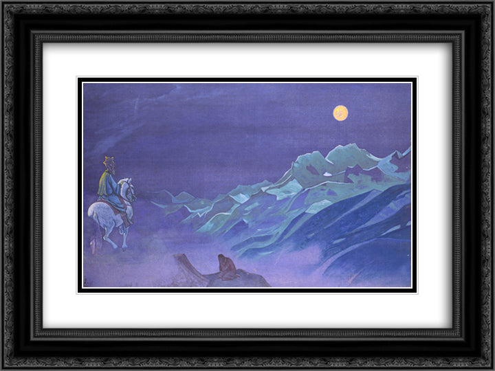 Oirot Messenger of the White Burkhant 24x18 Black Ornate Wood Framed Art Print Poster with Double Matting by Roerich, Nicholas