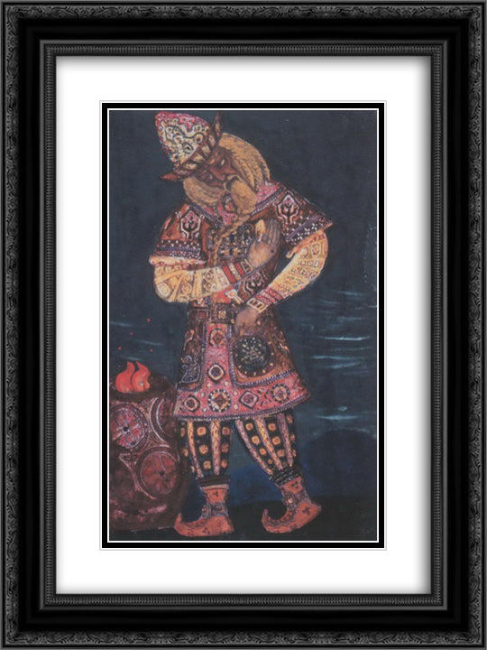 Oze 18x24 Black Ornate Wood Framed Art Print Poster with Double Matting by Roerich, Nicholas