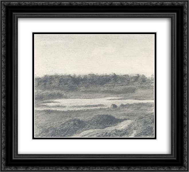 Ozertitsy Lakes 22x20 Black Ornate Wood Framed Art Print Poster with Double Matting by Roerich, Nicholas