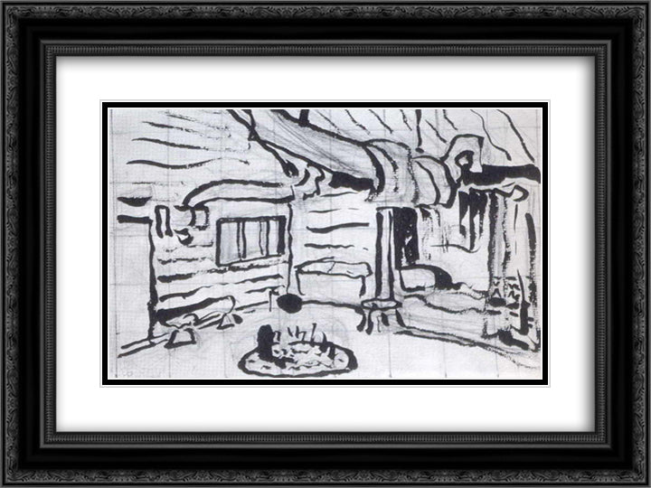 Oze's room 24x18 Black Ornate Wood Framed Art Print Poster with Double Matting by Roerich, Nicholas