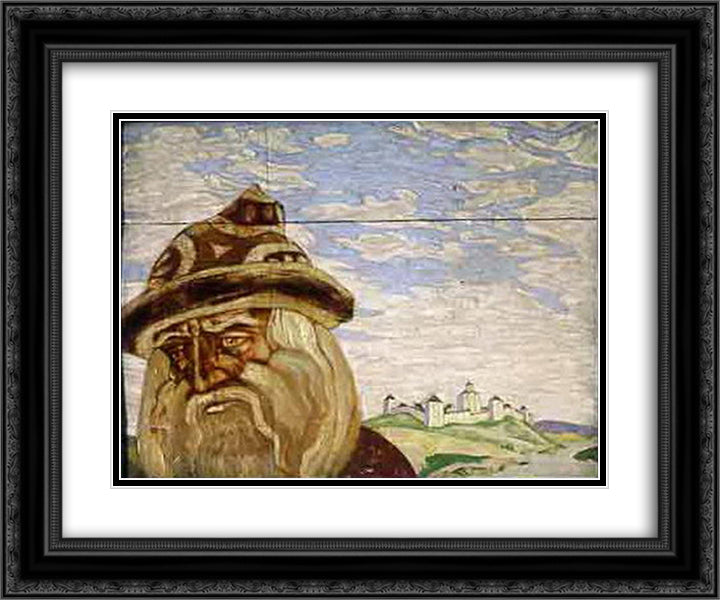 Parting century 24x20 Black Ornate Wood Framed Art Print Poster with Double Matting by Roerich, Nicholas
