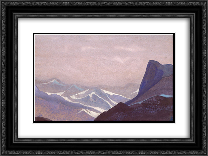 Pass Suget 24x18 Black Ornate Wood Framed Art Print Poster with Double Matting by Roerich, Nicholas