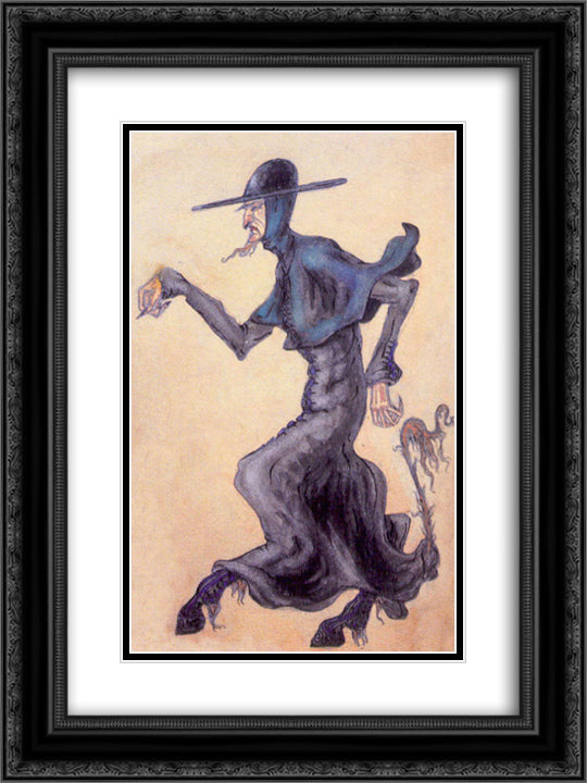 Pater-devil 18x24 Black Ornate Wood Framed Art Print Poster with Double Matting by Roerich, Nicholas