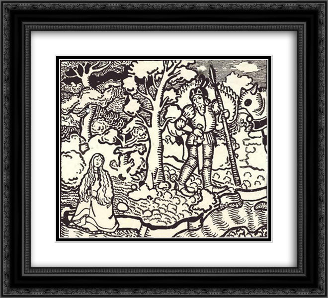 Pelleas and Melisande 22x20 Black Ornate Wood Framed Art Print Poster with Double Matting by Roerich, Nicholas