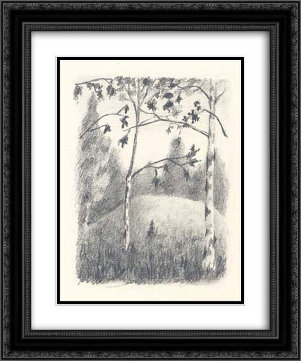 Plitnaia Hill 20x24 Black Ornate Wood Framed Art Print Poster with Double Matting by Roerich, Nicholas