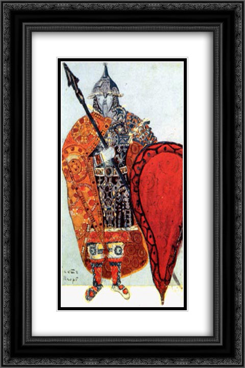 Prince Igor 16x24 Black Ornate Wood Framed Art Print Poster with Double Matting by Roerich, Nicholas