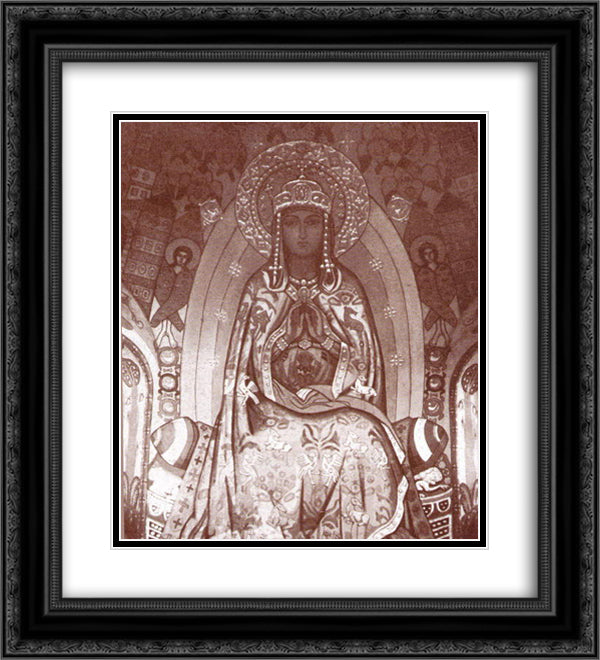 Queen of Heaven over River of Life 20x22 Black Ornate Wood Framed Art Print Poster with Double Matting by Roerich, Nicholas