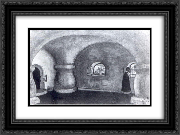 Room of Sadko 24x18 Black Ornate Wood Framed Art Print Poster with Double Matting by Roerich, Nicholas