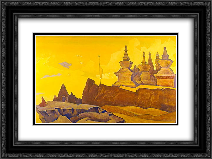 Sanga Chelling 24x18 Black Ornate Wood Framed Art Print Poster with Double Matting by Roerich, Nicholas