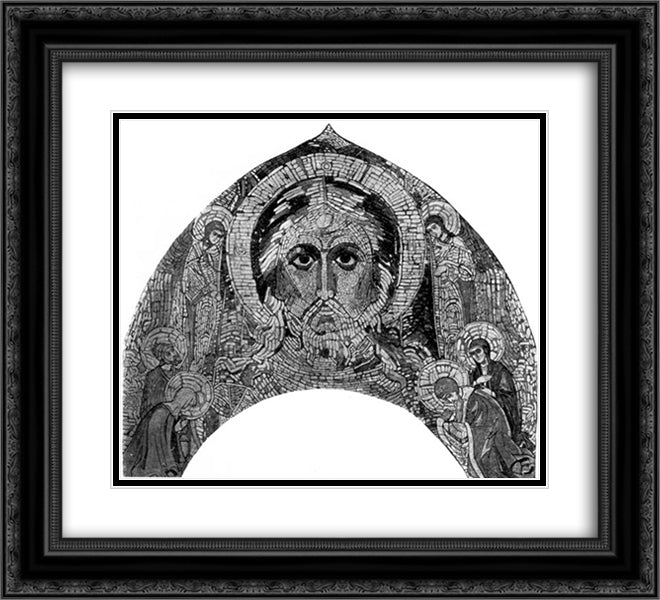 Saviour Almighty and saints 22x20 Black Ornate Wood Framed Art Print Poster with Double Matting by Roerich, Nicholas
