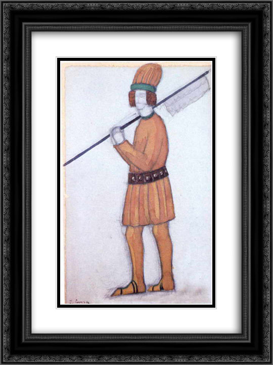 Servant 18x24 Black Ornate Wood Framed Art Print Poster with Double Matting by Roerich, Nicholas