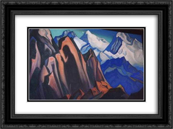 Shadow of the Teacher 24x18 Black Ornate Wood Framed Art Print Poster with Double Matting by Roerich, Nicholas