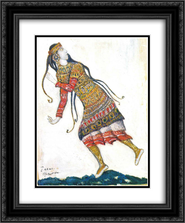 Shchegolikha 20x24 Black Ornate Wood Framed Art Print Poster with Double Matting by Roerich, Nicholas